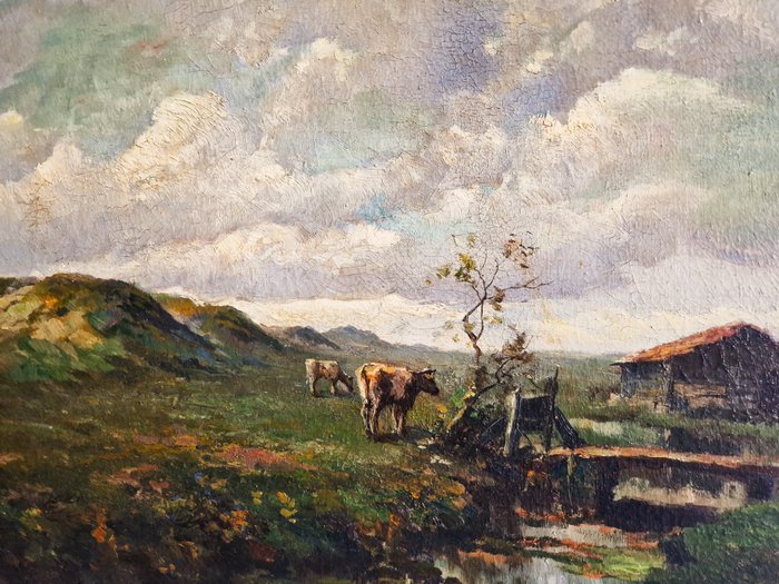 Cornelis "Kees" Terlouw (1890-1948) - Grazende koeien in een Hollands duin-landschap