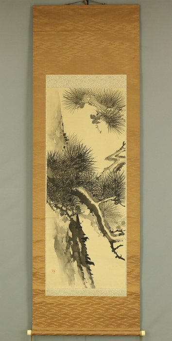 Old Pine Tree - with seal 'Baisen' 梅僊 - Japan  (Ingen mindstepris)