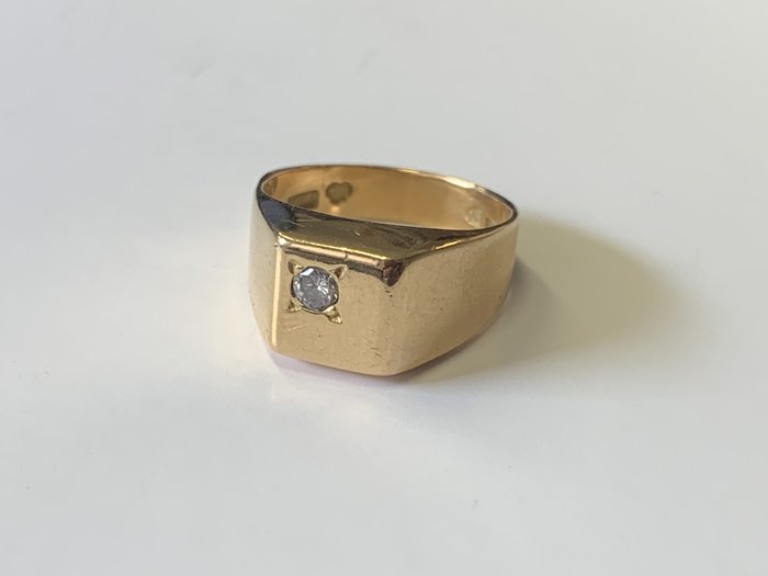 Ring - 18 kraat Gulguld -  0.25ct. tw. Diamant (Natur)