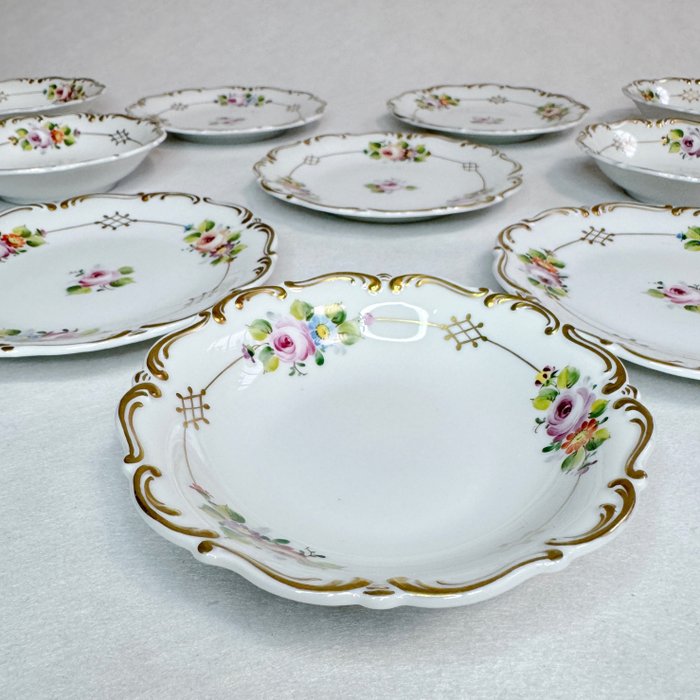 Hutschenreuther Tirschenreuth Bavaria - L.F. - Bordservice (10) - Porcelæn - Tallerkener og skåle