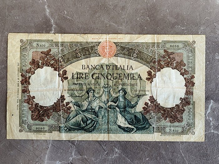 Italien. - 5.000 Lire 04/05/1959 "Regine del Mare" - Gigante BI 65M  (Ingen mindstepris)