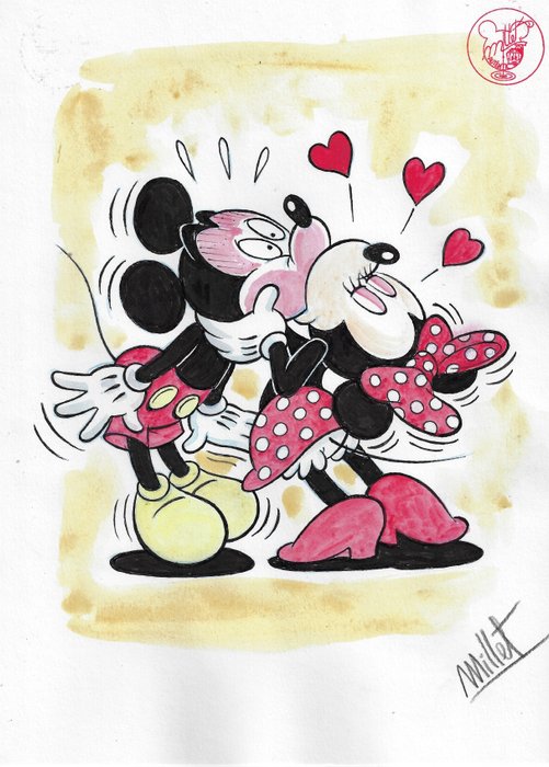 Millet - 1 Watercolour - Mickey Mouse - Vintage Style