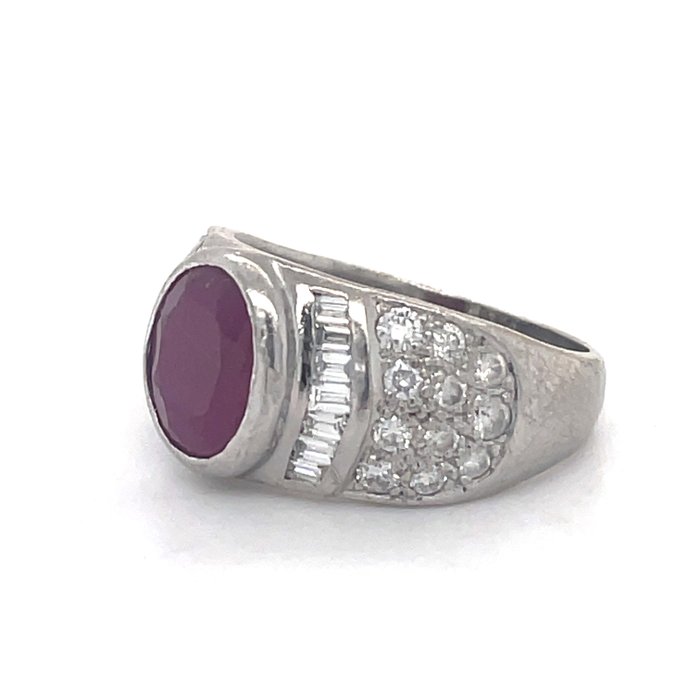 Ring Platin Rubin - Diamant