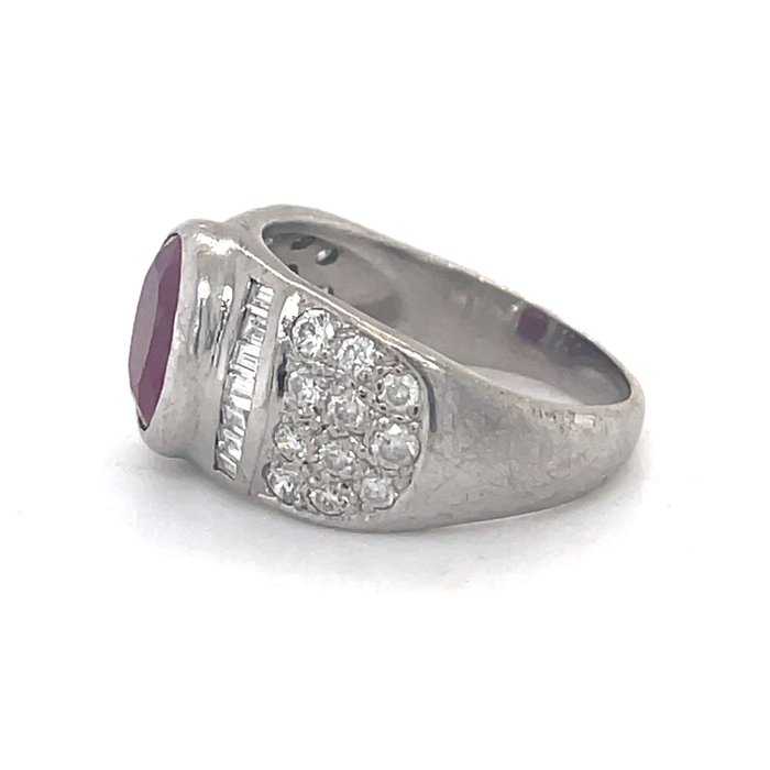 Ring Platin Rubin - Diamant