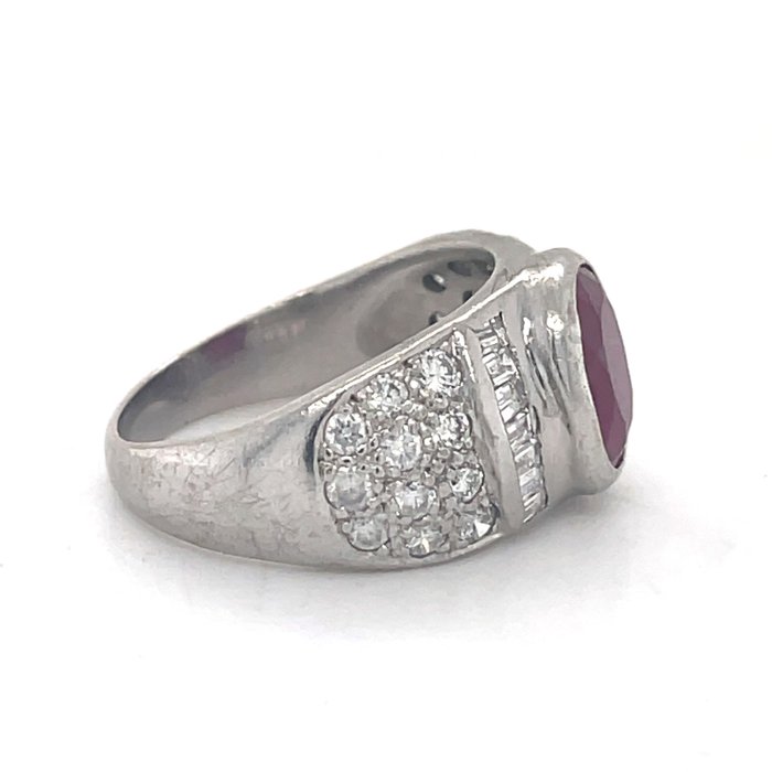 Ring Platin Rubin - Diamant