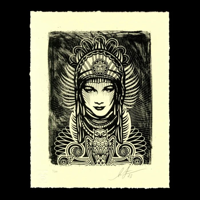 Shepard Fairey (OBEY) (1970) - Peace Goddess Letterpress