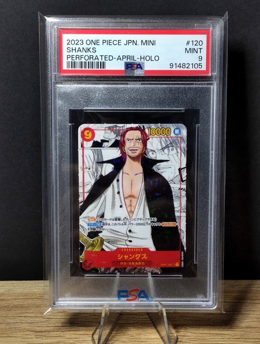 One Piece Japanese Graded card - Saikyo Jump Mini - Shanks Manga - PSA 9