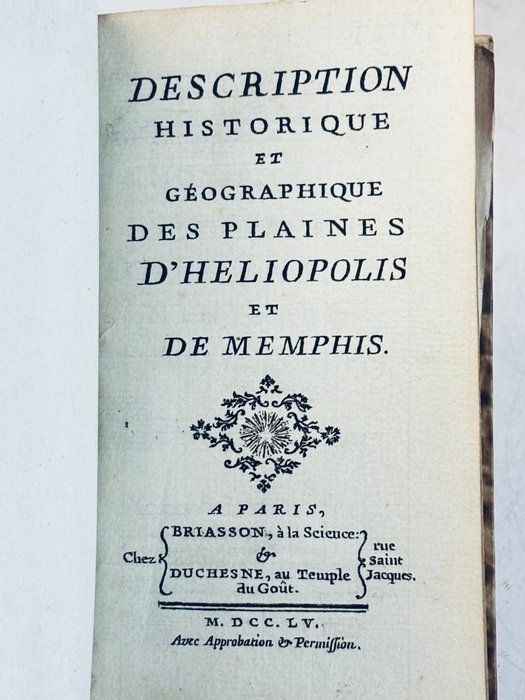 Claude-Louis Fourmont - Description historique et géographique des plaines d'Heliopolis et de Memphis - 1755