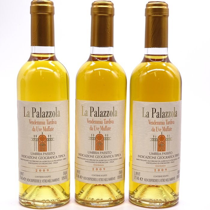 2009 x3, 2014 La Palazzola Vendemmia Tardiva, 2008 Le Pupille Solalto  Lungarotti Pergoleto - Toscana, Umbrien - 6 Halve flasker (0,375 L)