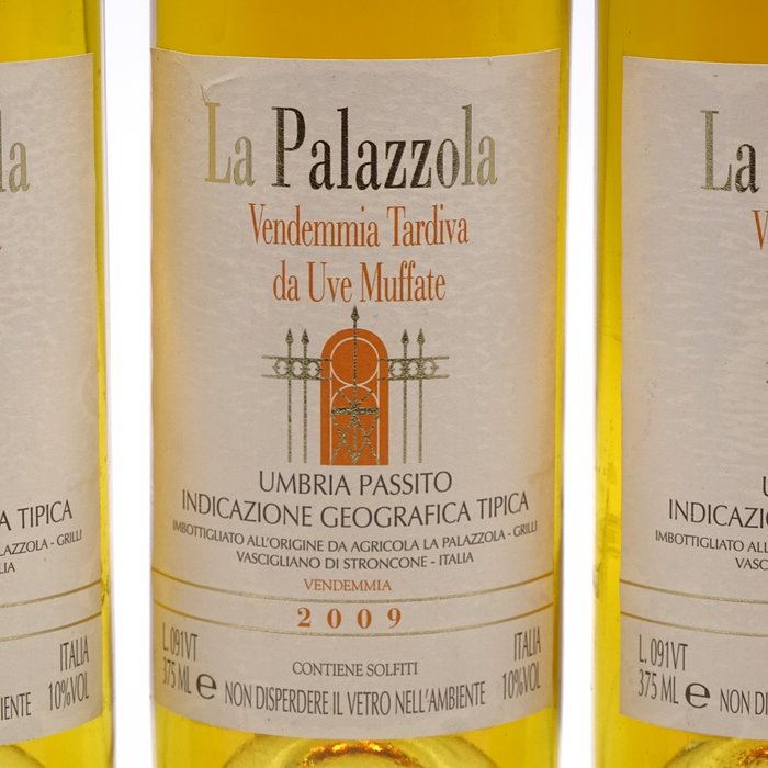 2009 x3, 2014 La Palazzola Vendemmia Tardiva, 2008 Le Pupille Solalto  Lungarotti Pergoleto - Toscana, Umbrien - 6 Halve flasker (0,375 L)