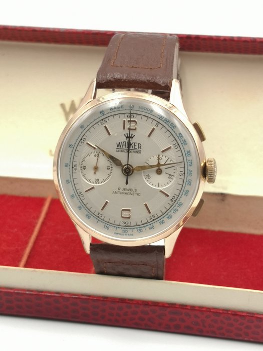 Walker "Chronograph gold 18k" box - Ingen mindstepris - Mænd - 1950-1959