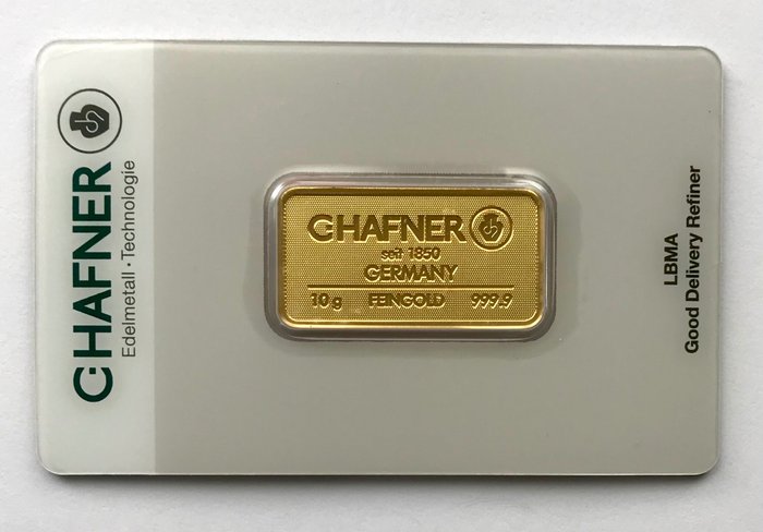 10 gram - Guld 999 - C. Hafner, Germany - Forseglet