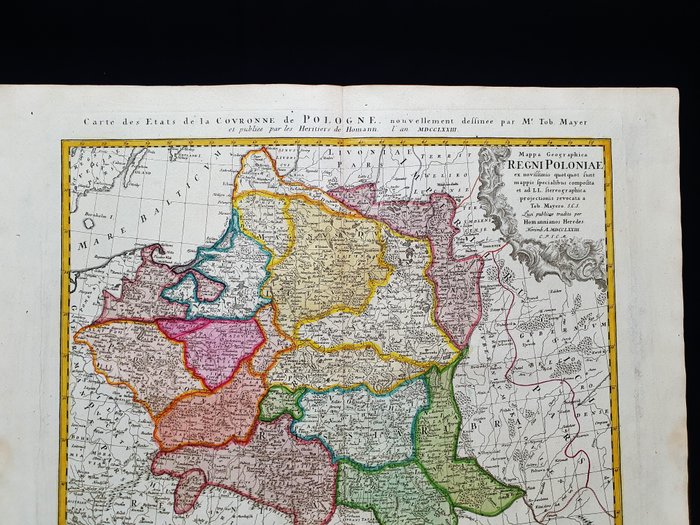 Europa - Polen / Litauen / Preussen / Warszawa / Kraków / Gdańsk / Vilnius / Kaunas; Johann Baptist Homann - Mappa Geographica Regni Poloniae - Carte des Etats de la Couronne de Pologne - 1701-1720