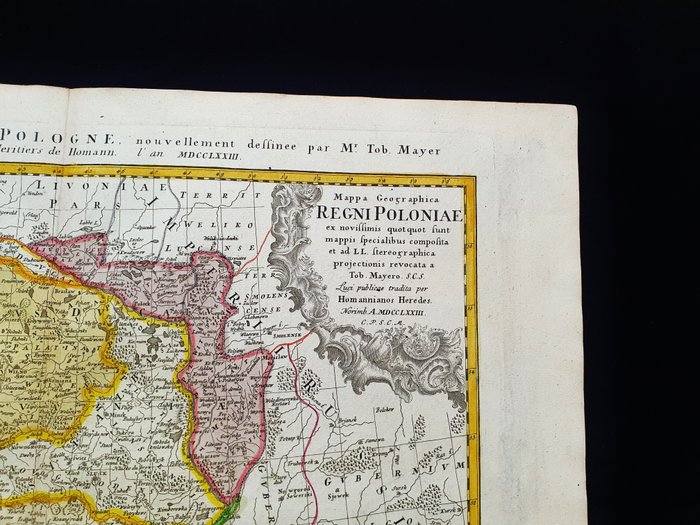 Europa - Polen / Litauen / Preussen / Warszawa / Kraków / Gdańsk / Vilnius / Kaunas; Johann Baptist Homann - Mappa Geographica Regni Poloniae - Carte des Etats de la Couronne de Pologne - 1701-1720