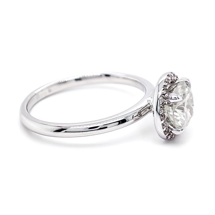 Ring - 14 karat Hvidguld -  1.26ct. tw. Diamant (Natur) - Diamant