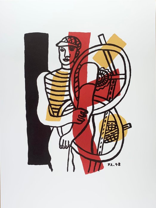 Fernand Léger (1881-1955) - Le Cycliste (1948) - Lithograph - 76 x 56 cm