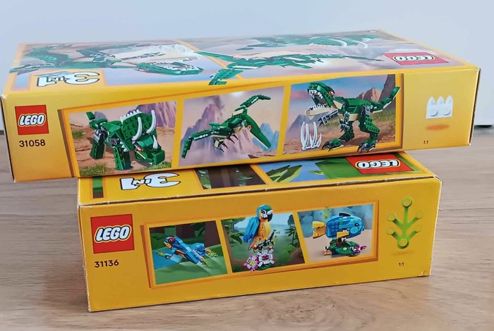 Lego - Architecture - 31136 31058- MISB - NEW - LEGO Creator 3w1 - Egzotyczna papuga + Potężne dinozaury - Kreatywna