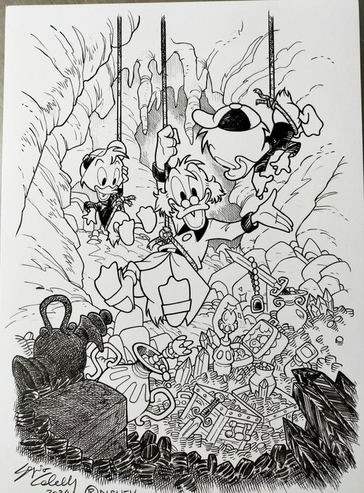 Cabella Sergio - 1 Pencil drawing - Topolino - Finalmente il tesoro - 2024