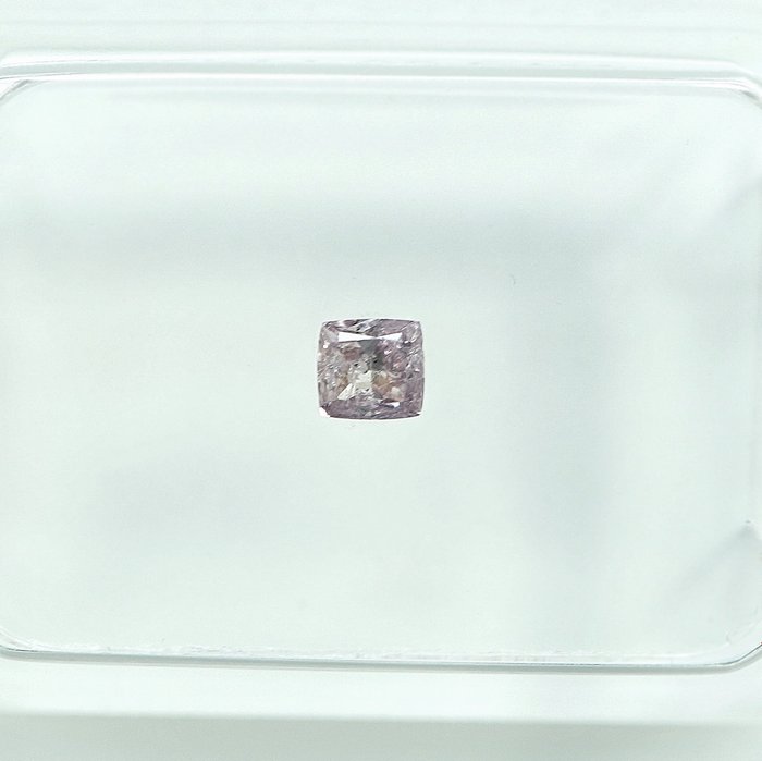 1 pcs Diamant  (Naturfarvet)  - 0.14 ct - Fancy light Lyserød - I2 - Gem Report Antwerp (GRA)