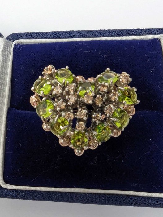 Ingen mindstepris - Ring - 9 kt. Rosaguld, Sølv -  5.56ct. tw. Peridot - Citrin