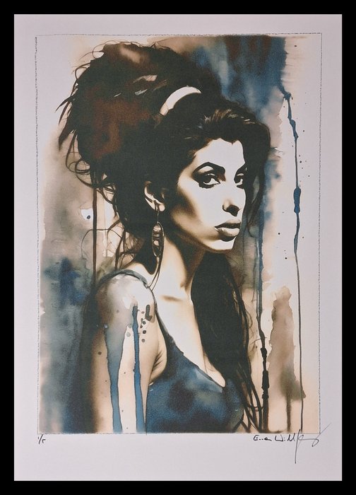 Amy Winehouse by Emma Wildfang - Watercolor Edition - Fine Art High-Quality Giclée - Begrænset oplag - 2024