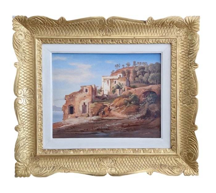 Achille Carrillo (1818-1880) - Paesaggio nei pressi di Sorrento