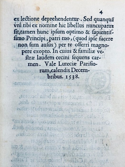 Basinio da Parma [Post-incunable] - Trium poetarum elegantissimorum Porcelii, Basinii et Trebani opuscula... Parisiis - 1539