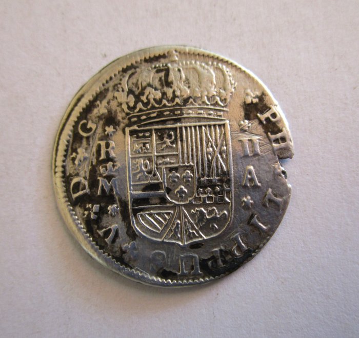 Spanien Felipe V (1700-1746) 2 Reales Madrid 1723 A  (Ingen mindstepris)