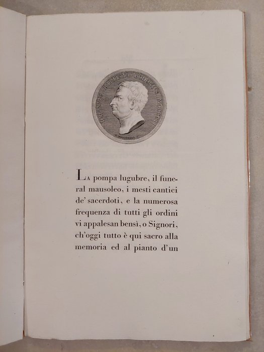 Vincenzo Jacobacci - In morte del cavaliere Giambattista Bodoni sommo tipografo avvenuta il 30 novembre 1813. Limited - 1814