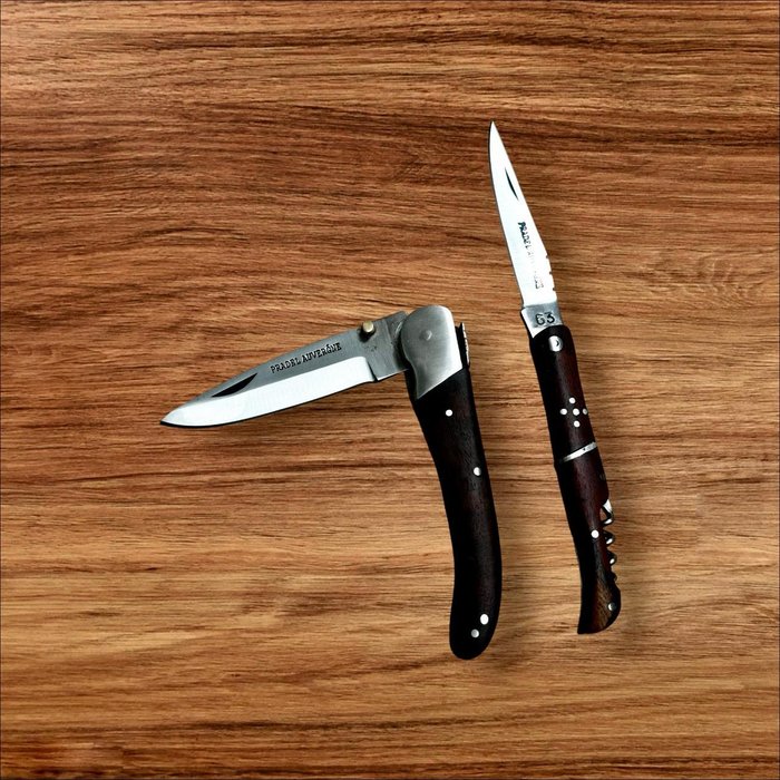 Køkkenkniv - Chef's knife - Stål, Træ, Legendarisk køkken + lommeknive - lige fra landsbyen Laguiole - Gamle stavknive - Frankrig