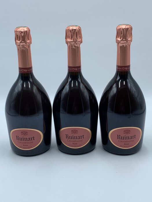 Ruinart, Rosé - Champagne Brut - 3 Flasker (0,75 L)