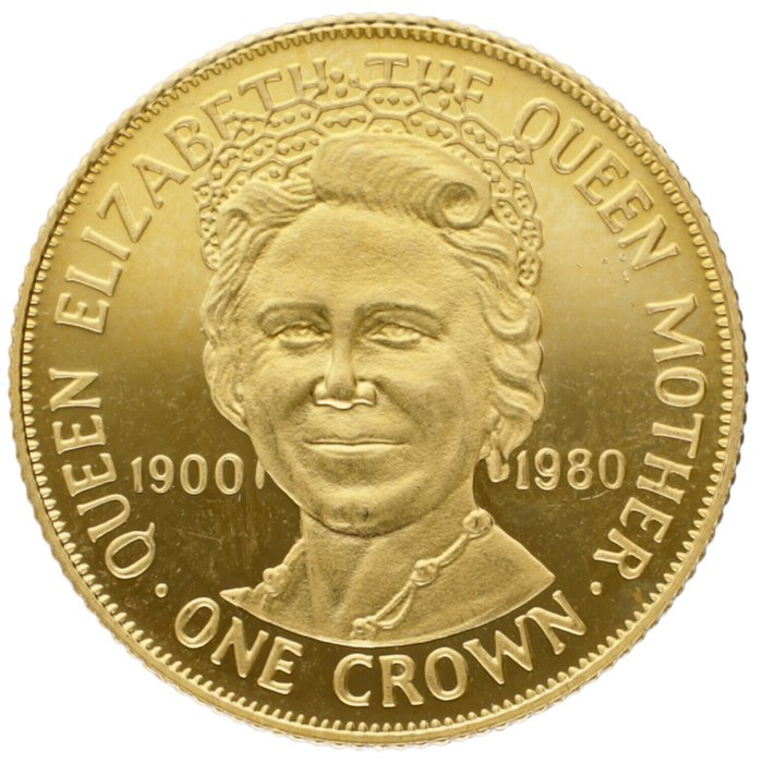 Isle of Man (Kronbesiddelse). 1 Crown 1980 "Queen Mother"