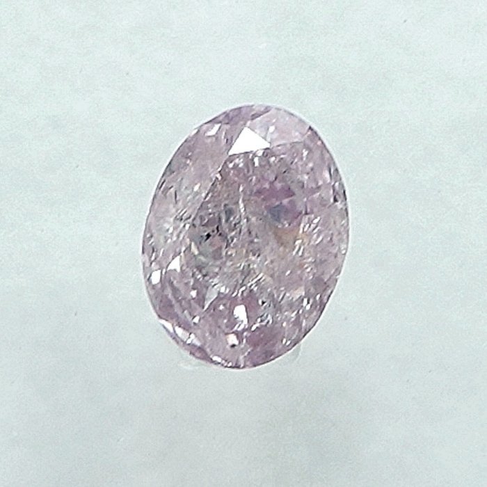 1 pcs Diamant  (Naturfarvet)  - 0.13 ct - Oval - Fancy Lyserød - I3 - International Gemological Institute (IGI)