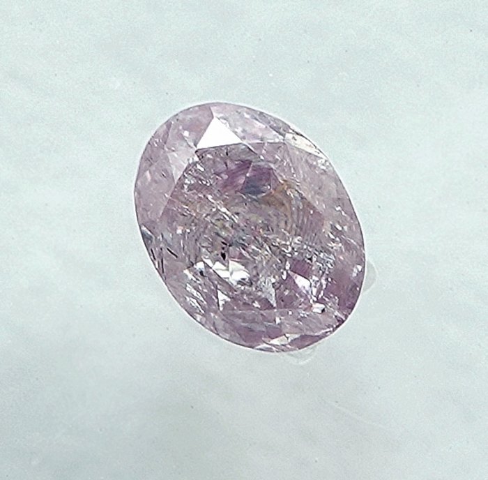 1 pcs Diamant  (Naturfarvet)  - 0.13 ct - Oval - Fancy Lyserød - I3 - International Gemological Institute (IGI)