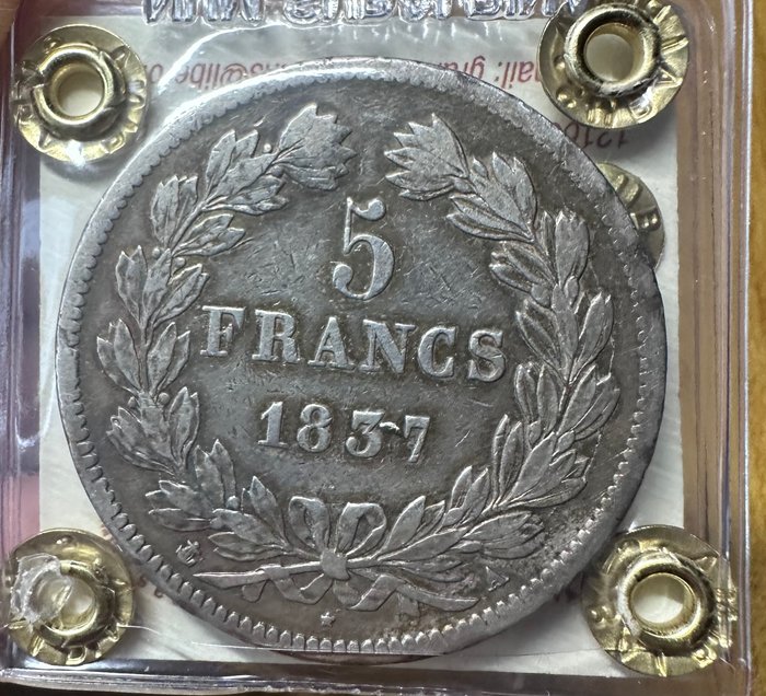 Frankrig. Ludvig-Filip 1. (1830-1848). 5 Francs 1837 A  (Ingen mindstepris)