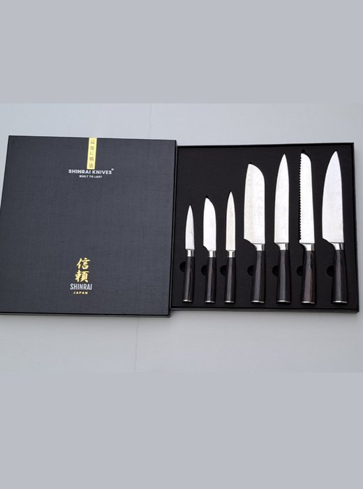 Shinrai Japan - 7 Piece professional knives set - Stainless Steel - Køkkenkniv - Rustfrit stål - Japan