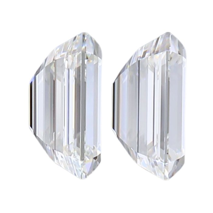 2 pcs Diamant  (Natur)  - 2.01 ct - F - VVS1, VVS2 - Gemological Institute of America (GIA)