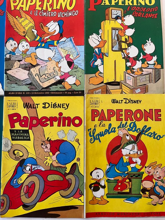 Albi d’oro Paperino Albi d’oro nn. 244, 302, 311, 339, 357 e - n.2, 23, 42 del 1953-54 - 8 Comic - Første udgave - 1951/1954