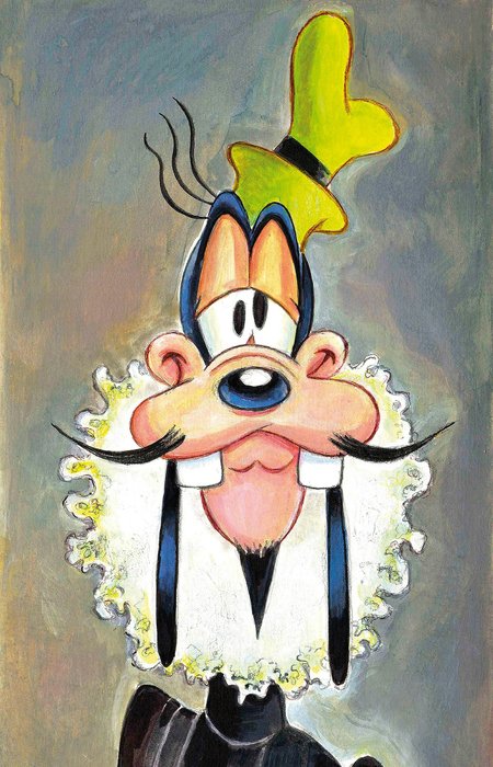 Tony Fernandez - Goofy Inspired By El Greco's "The Nobleman with his Hand on his Chest" (Circa 1580) - Hand Signed