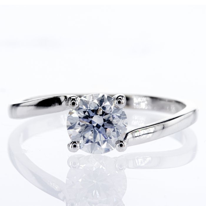 Ingen mindstepris - Forlovelsesring - 14 karat Hvidguld -  1.07ct. tw. Diamant (Natur)