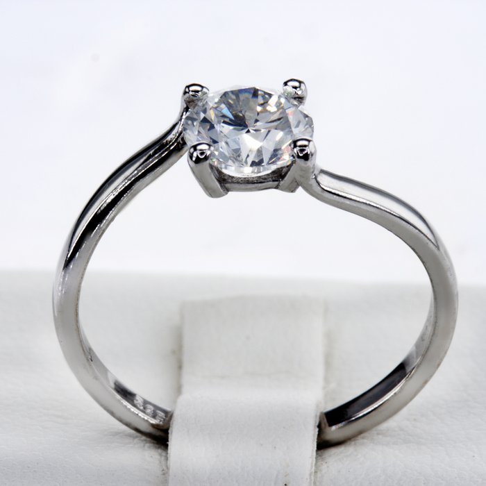 Ingen mindstepris - Forlovelsesring - 14 karat Hvidguld -  1.07ct. tw. Diamant (Natur)