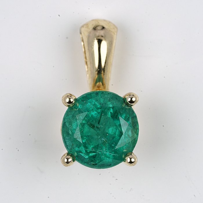 Ingen mindstepris - GJ - Vedhæng - 14 karat Gulguld -  1.05ct. tw. Smaragd - 1,05 ct Emerald