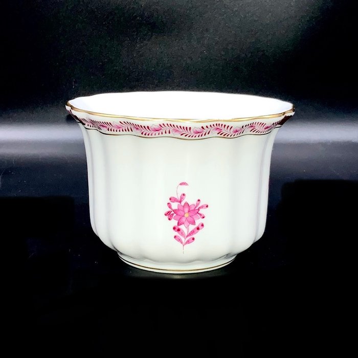 Herend - Exquisite Cache-Pot - "Chinese Bouquet Apponyi Pink" Pattern - Vase  - Håndmalet porcelæn