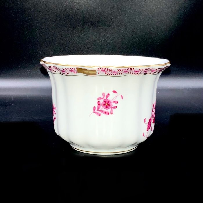 Herend - Exquisite Cache-Pot - "Chinese Bouquet Apponyi Pink" Pattern - Vase  - Håndmalet porcelæn