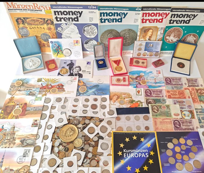 Verden. Extensive Collection of Coins/Banknotes/Sets/Millitary/Memoriable/Etc. More than 400 pieces  (Ingen mindstepris)