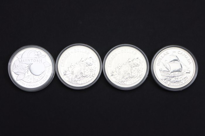 Canada. 1 Dollar 1979/1996 (4 stuks)  (Ingen mindstepris)