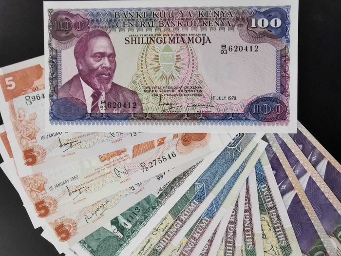 Kenya. - 14 Banknotes - 1978/2002  (Ingen mindstepris)