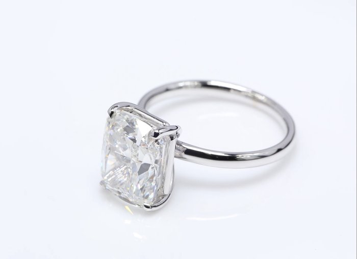 Ingen mindstepris - Ring - 18 kraat Hvidguld -  503ct tw Diamant (Laboratoriedyrket) - Pude F-VVS2