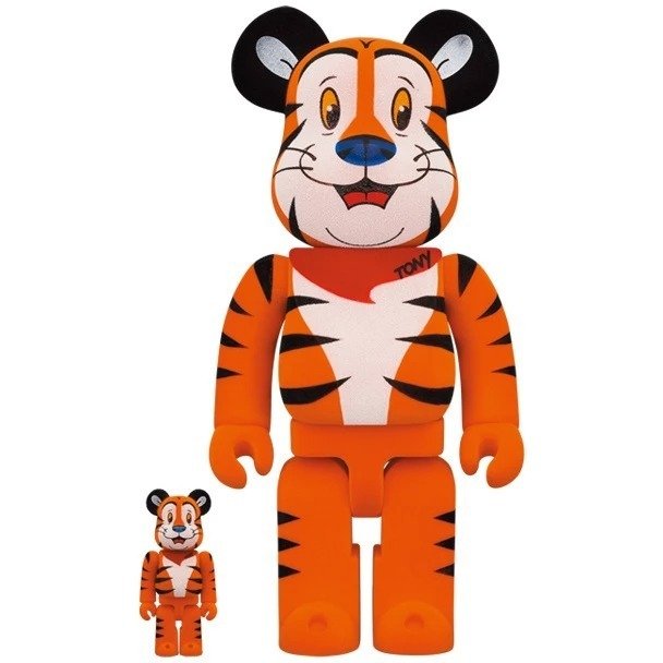 Medicom Toy Be@rbrick - 400%  100% Bearbrick set - Tony The Tiger Flocky (Kelloggs)