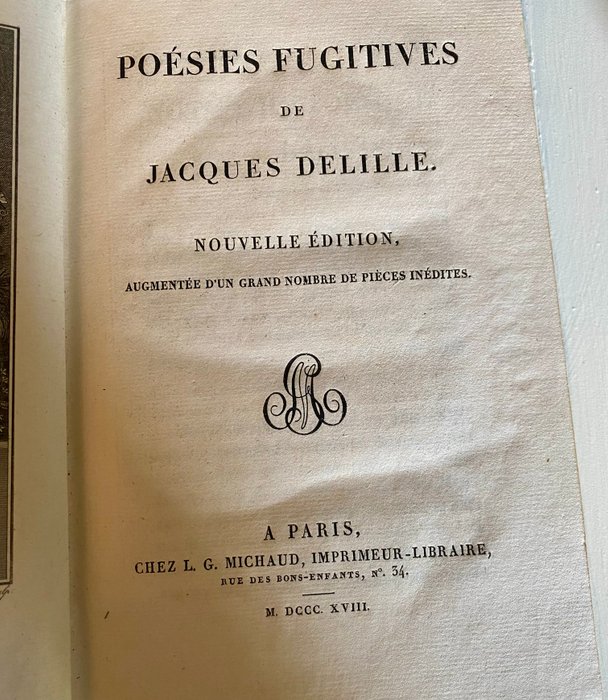 Jacques Delille - Les oeuvres de Jacques Delille - 1818